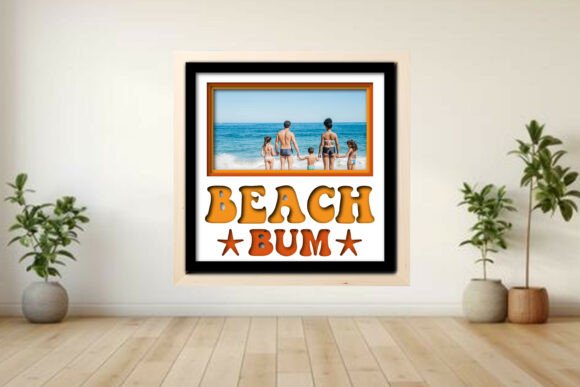 Beach Bum Photo Frame Shadow Graphics for Crafts