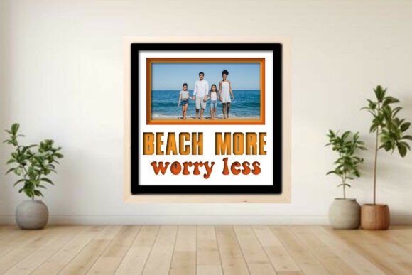 Beach More Worry Less Photo Frame Shadow Graphics and Crafts Review
