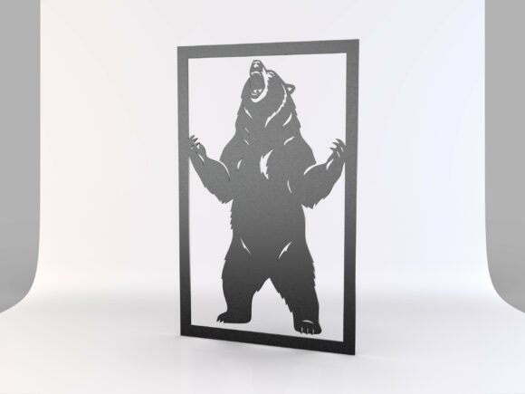 BEAR Wall Panel CNC STL SVG: Laser Cutting Freebies for Editorial Design