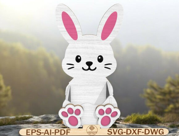 Easter Bunny Decor Laser Cut File for Spring Amp