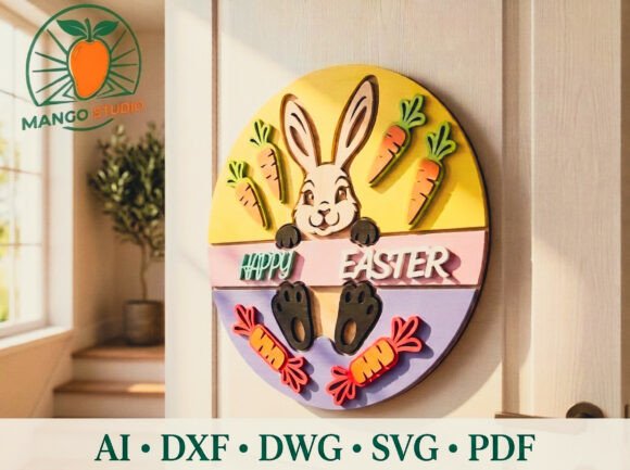 Easter Bunny Peeking Door Hanger Layered: Laser Cutting and Spring Amp Design Review