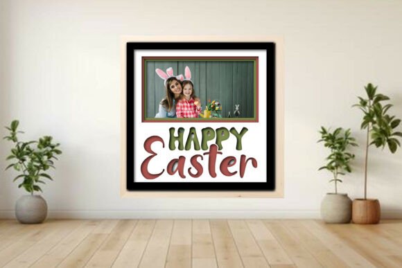 Happy Easter Photo Frame Shadow Graphics for Crafts