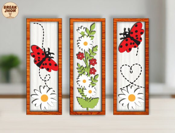 Ladybug Layered Laser Cut File SVG for Home Decor