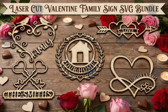 Laser Cut Valentine Family Sign SVG Bund Review
