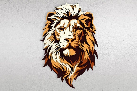Majestic Lion Head Layered Laser Cut Design