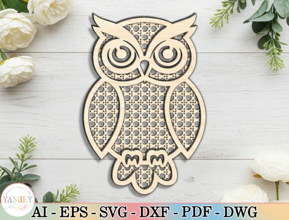 Mandala Owl Laser Cut File SVG for Home Decor