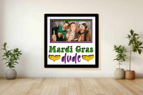 Mardi Gras Dude Photo Frame Shadow Graphics and Crafts