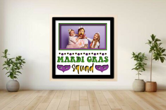 Mardi Gras Squad Photo Frame Shadow Graphics and Crafts
