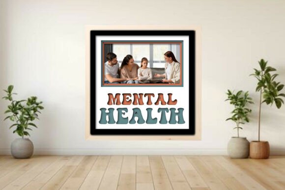 Mental Health Photo Frame Shadow Graphics for Crafts