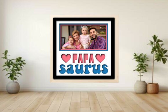 Papa Saurus Photo Frame Shadow Graphics and Crafts