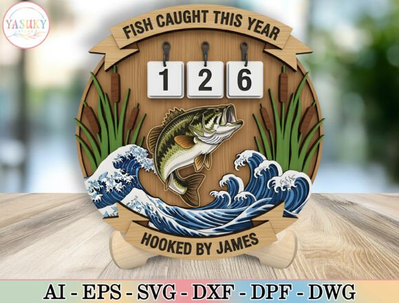 Personalized Fishing Catch Counter SVG